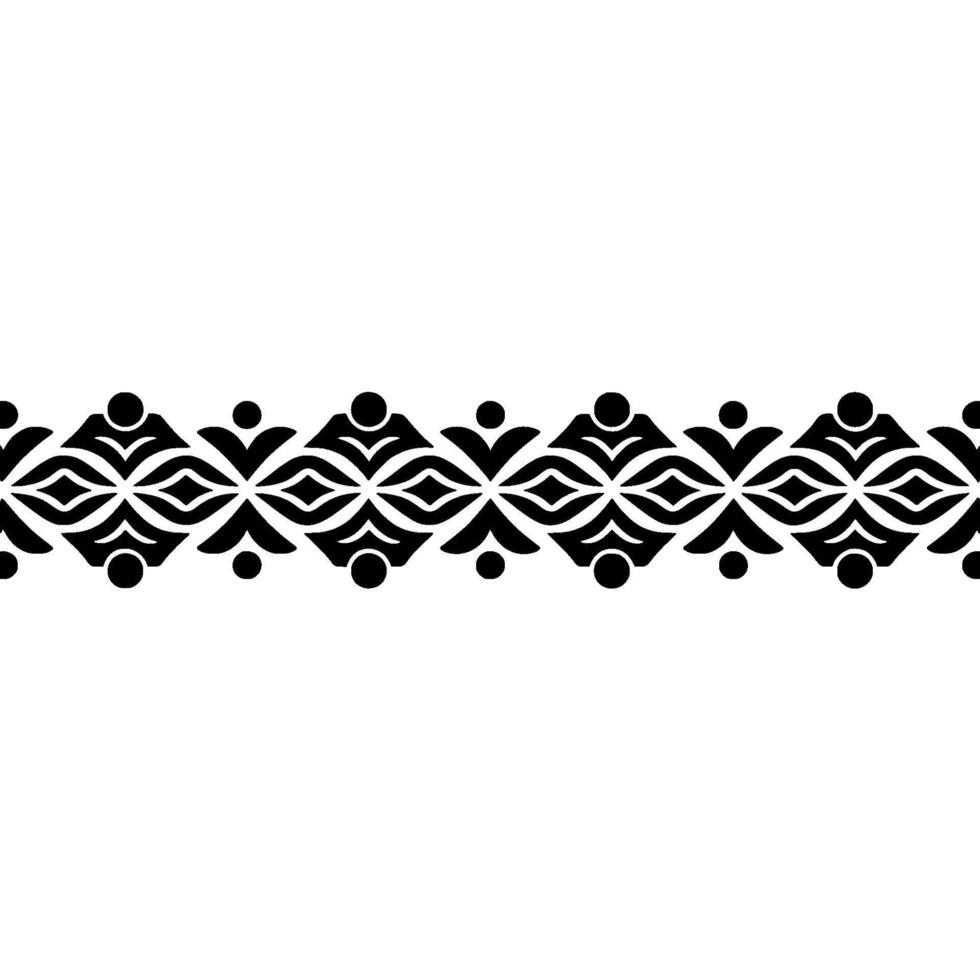 Geometric Black Ornament on White Background Elegant Element vector