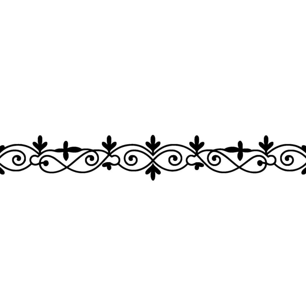 Elegant Black Floral Border on Cream Background Ornamental vector