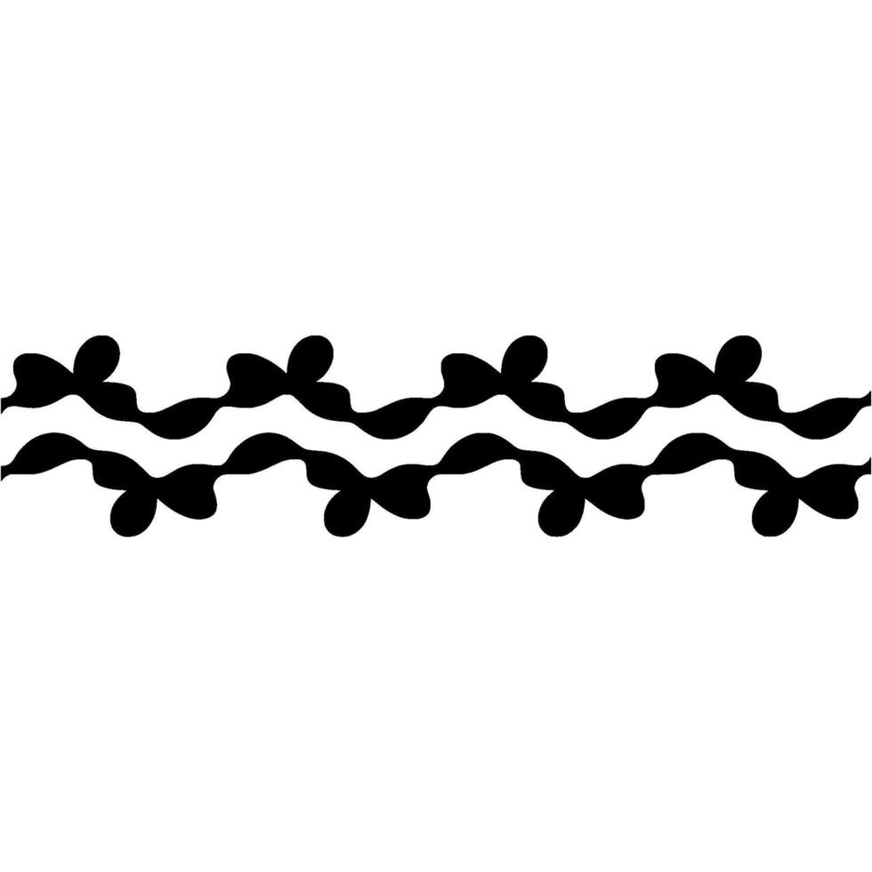 Abstract Black Vine Border on White Background vector