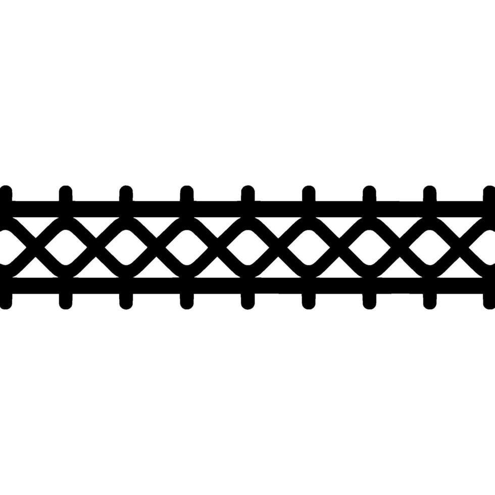Black Fence , Decorative Border Element With White Background vector