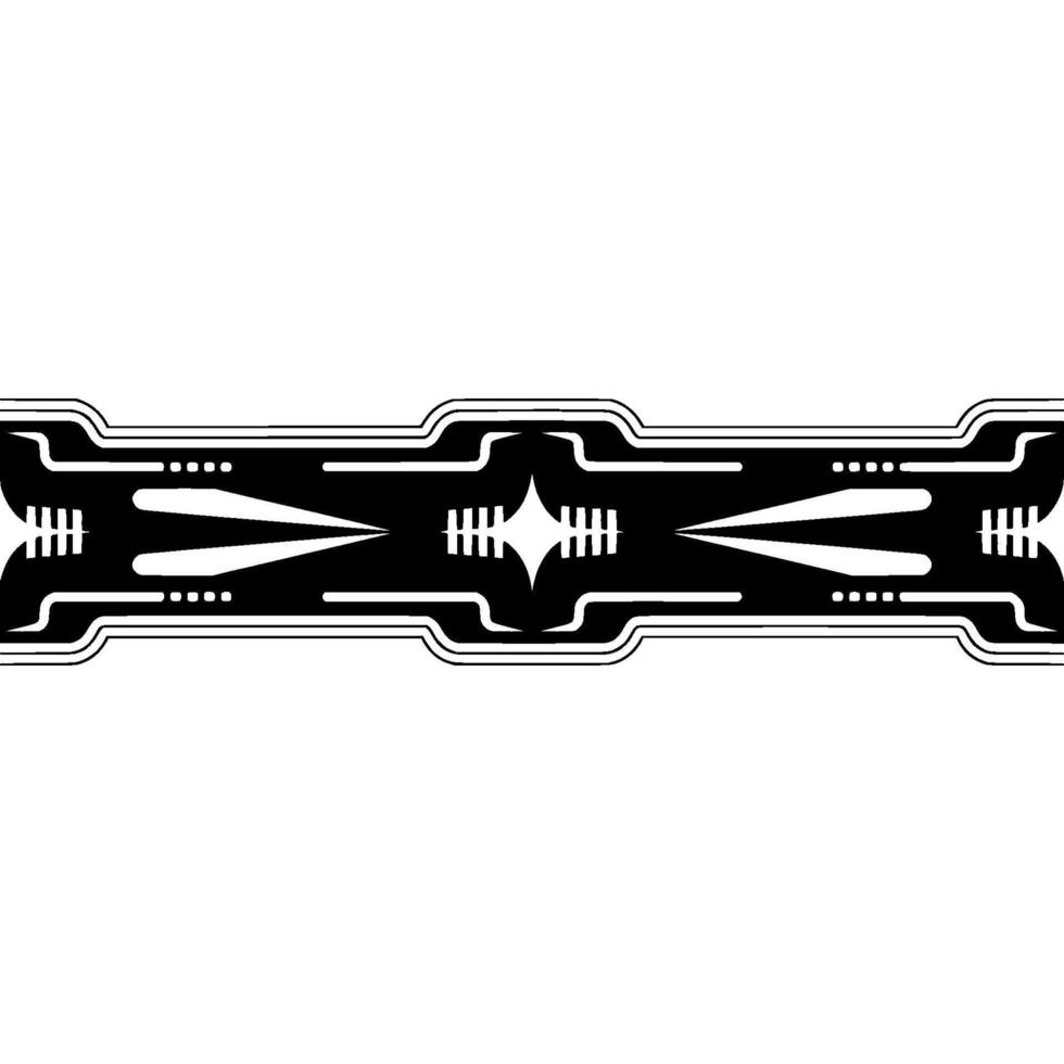 Geometric Border in Art Deco Style on White Background vector