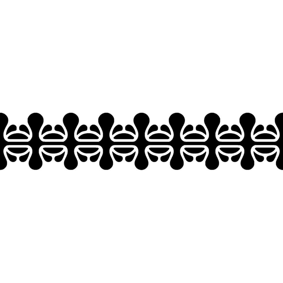 Black and White Geometric Border Pattern on Offwhite Background vector