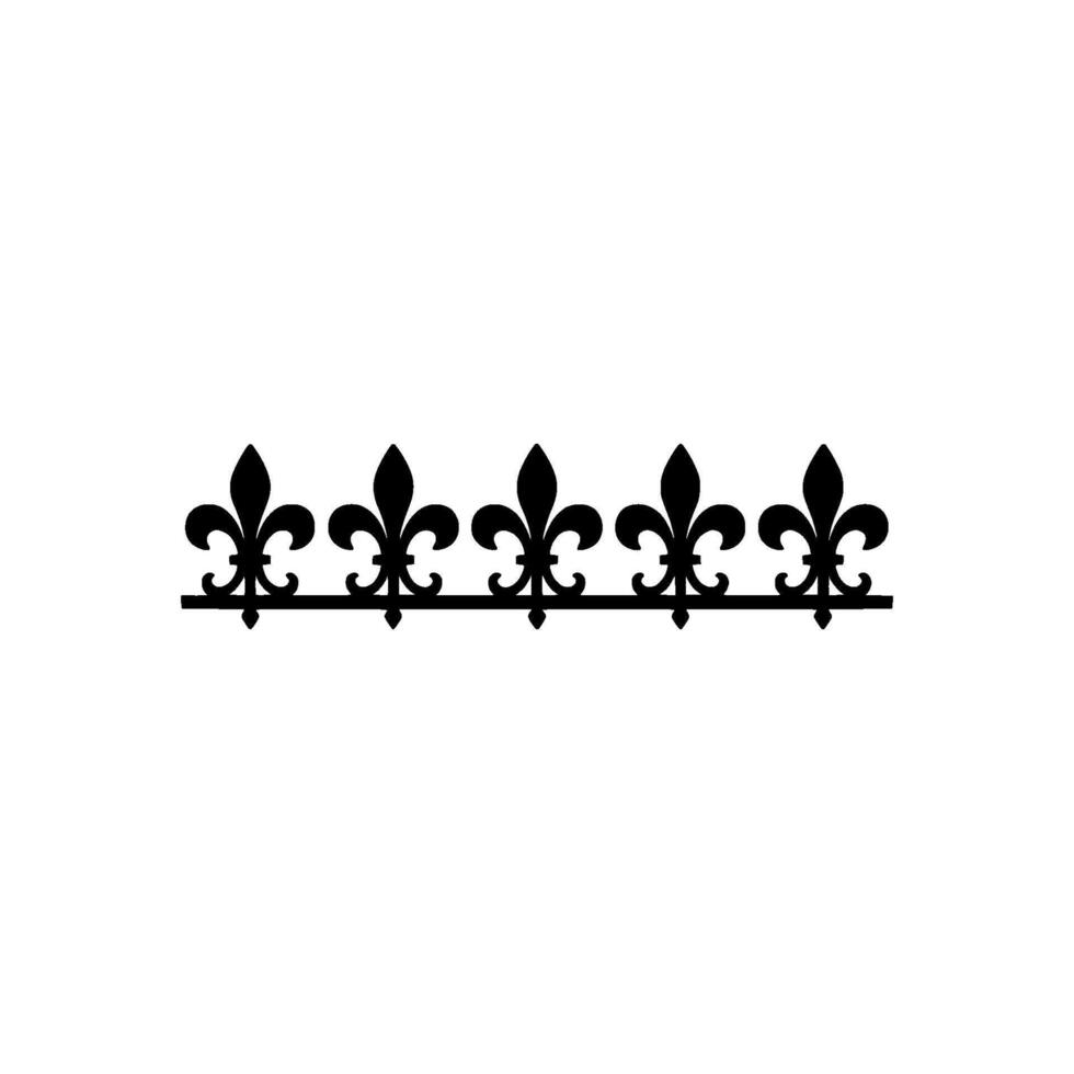Fleurdelis Ornament Elegant Black and White Element vector