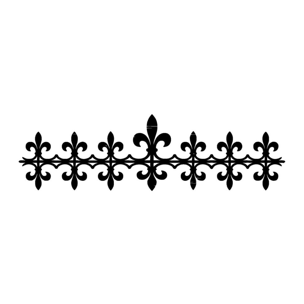 Fleurdelis Decorative Border Black Element on White Background vector