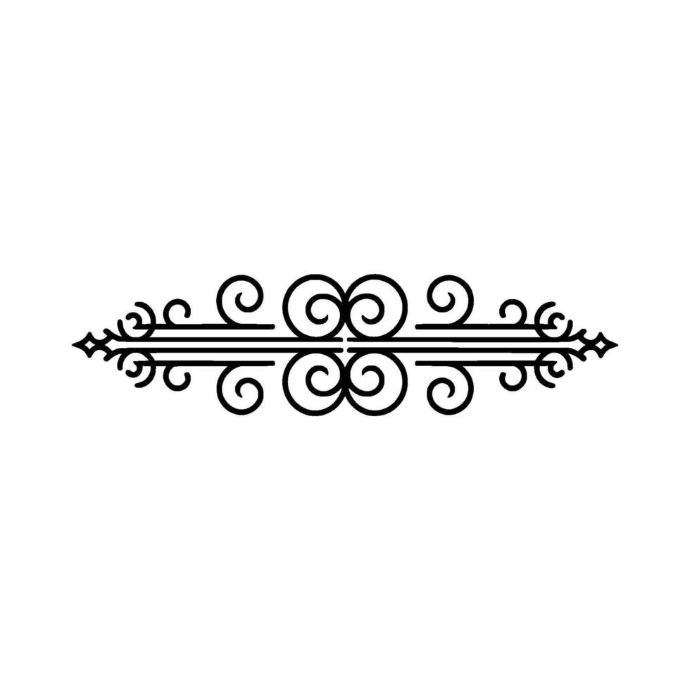 Elegant Black Ornament Element on White Background vector