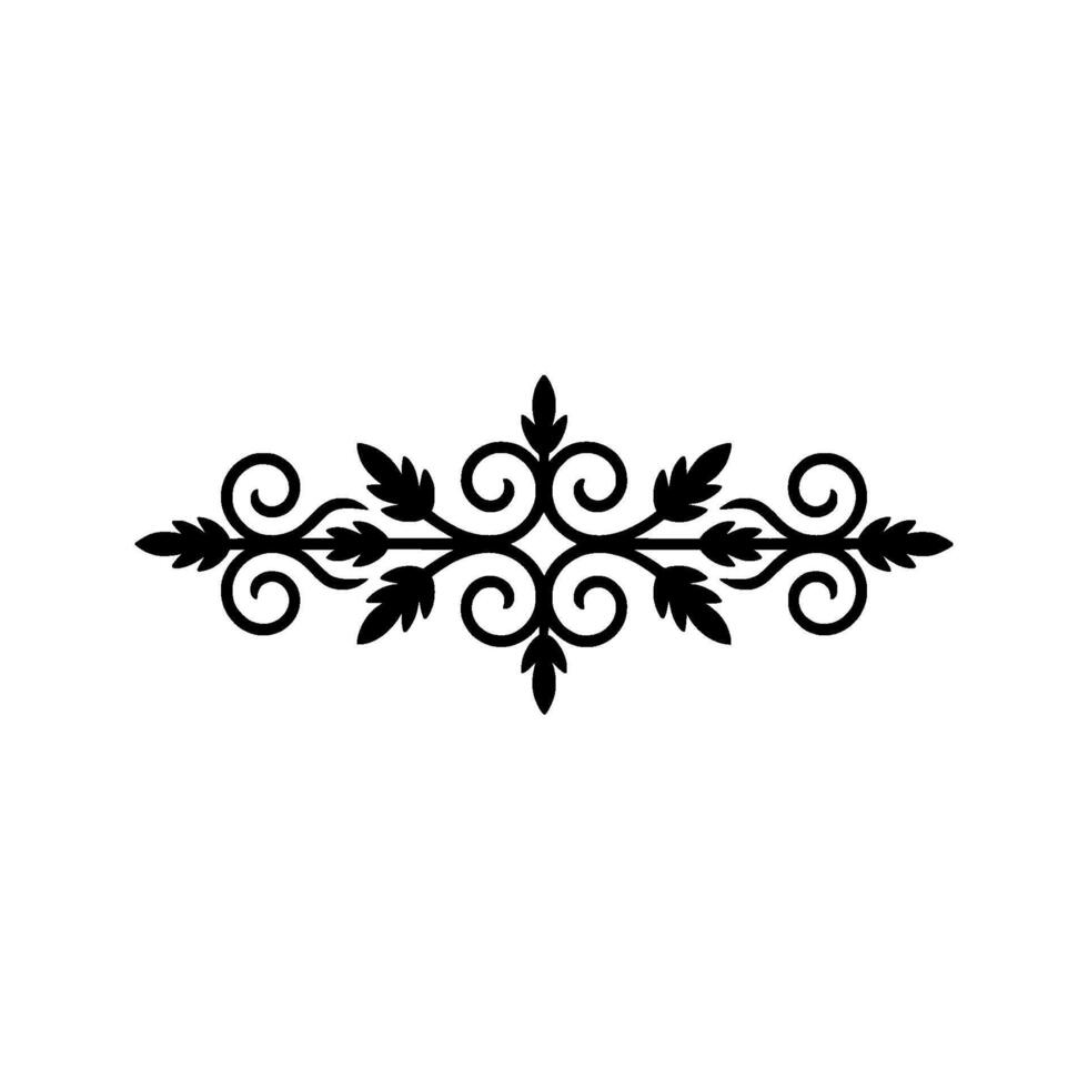 Elegant Black Floral Scrollwork Ornament on White Background vector