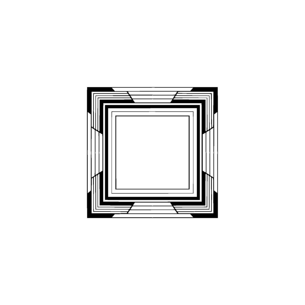 Geometric Square Frame in Art Deco Style, Minimalist vector