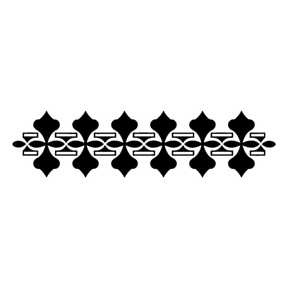 Elegant Black Geometric Border Ornament on Cream Background vector