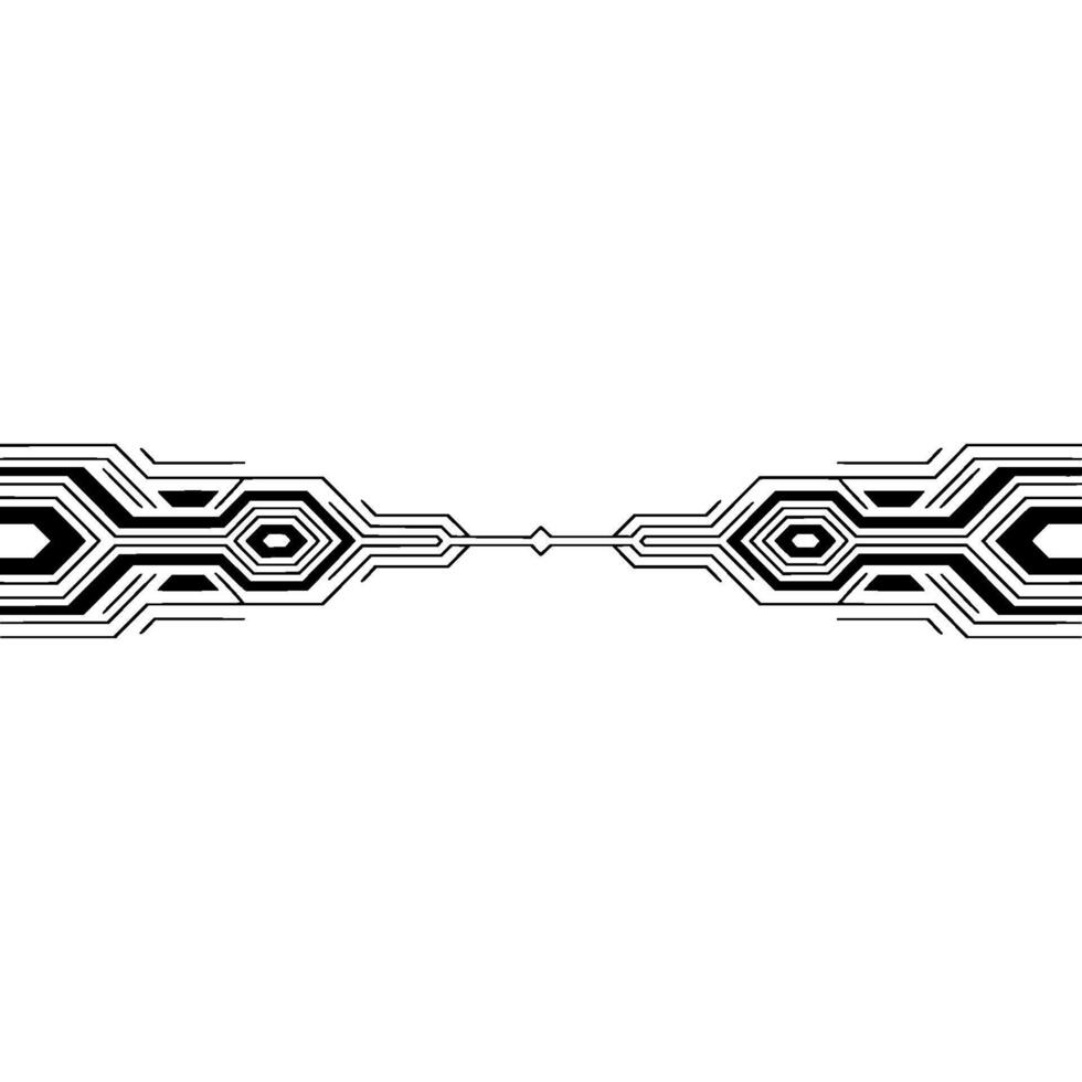 Abstract Tech Border Black Geometric Lines on White Background vector