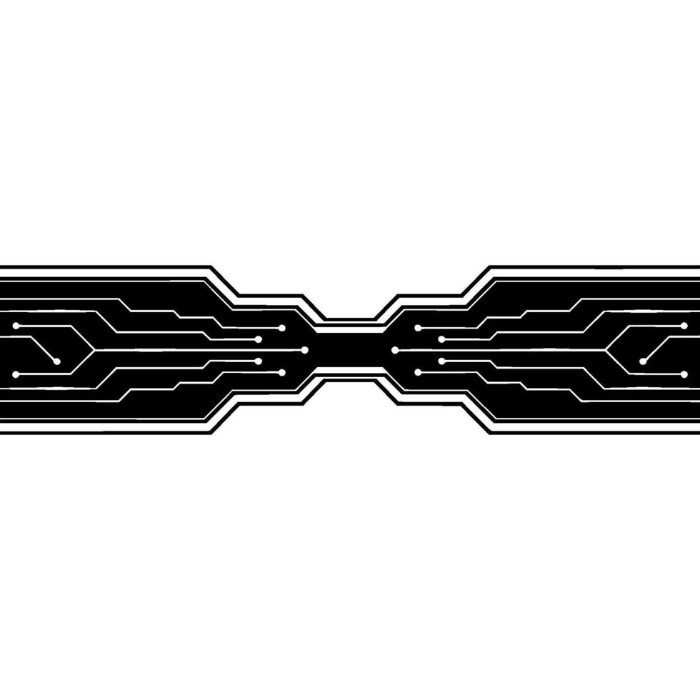 Abstract Circuit Board Black Lines on White Background vector