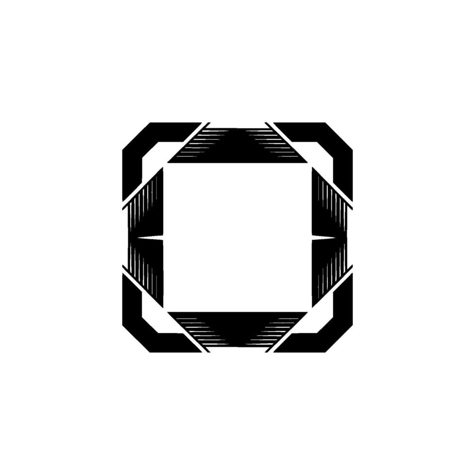 Abstract Geometric Frame With Geometric Elements on a Light Gray Background vector