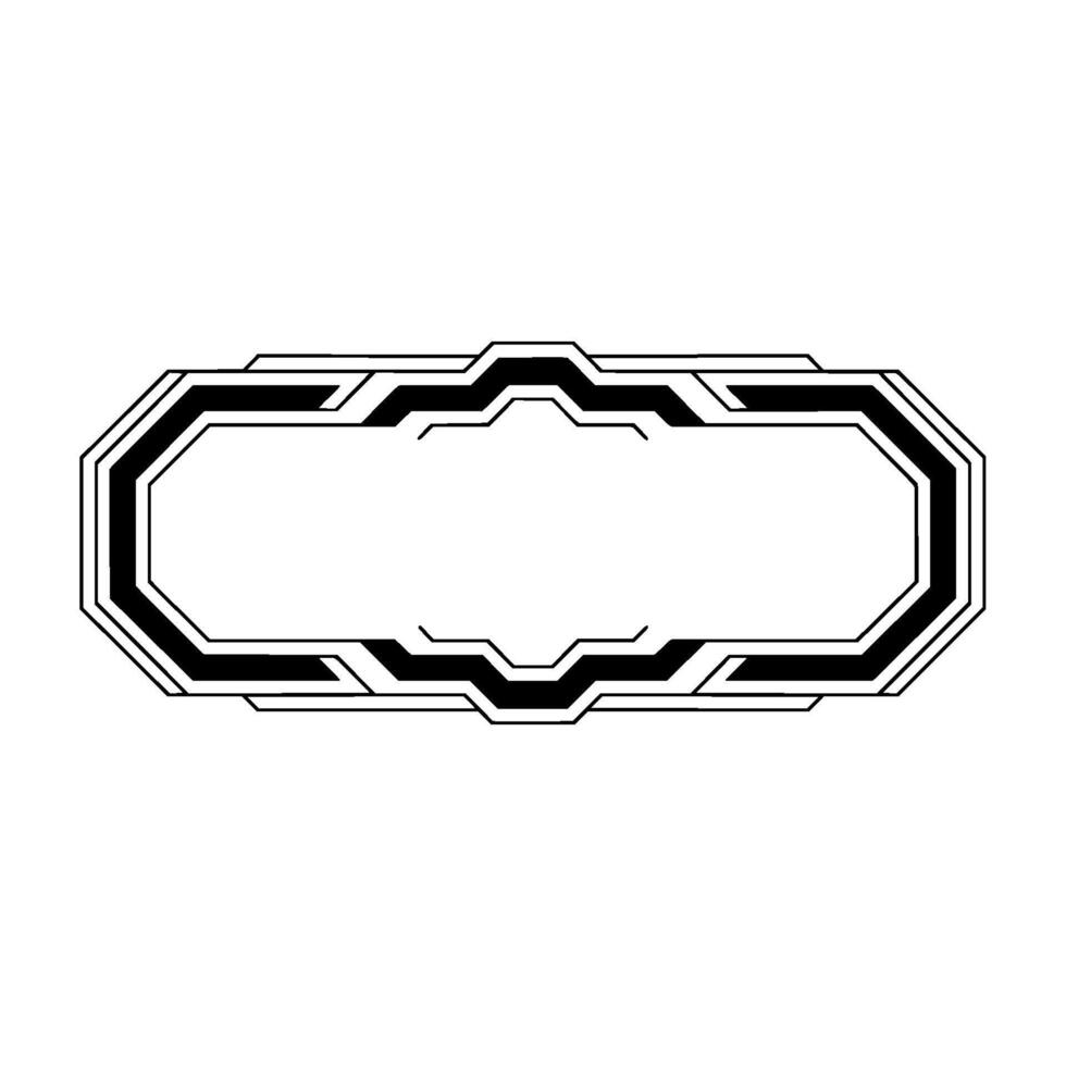 Futuristic Interface Frame Black Geometric Shape on Light Background vector
