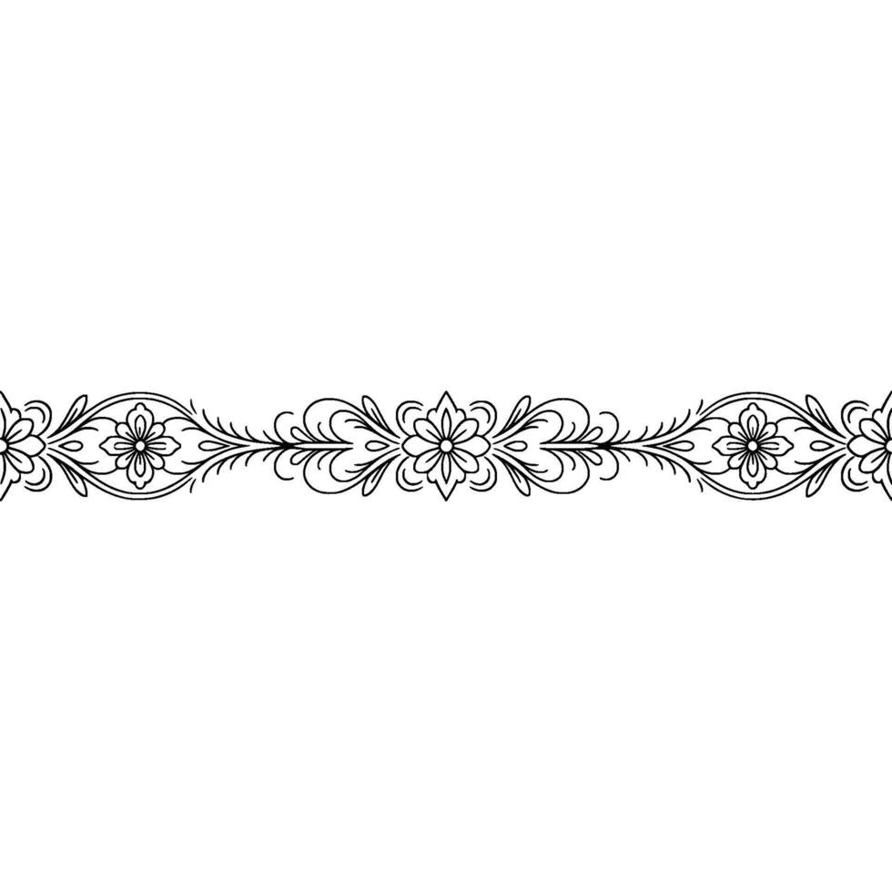 Elegant Floral Border Minimalist Black Line Art on Gradient Background vector