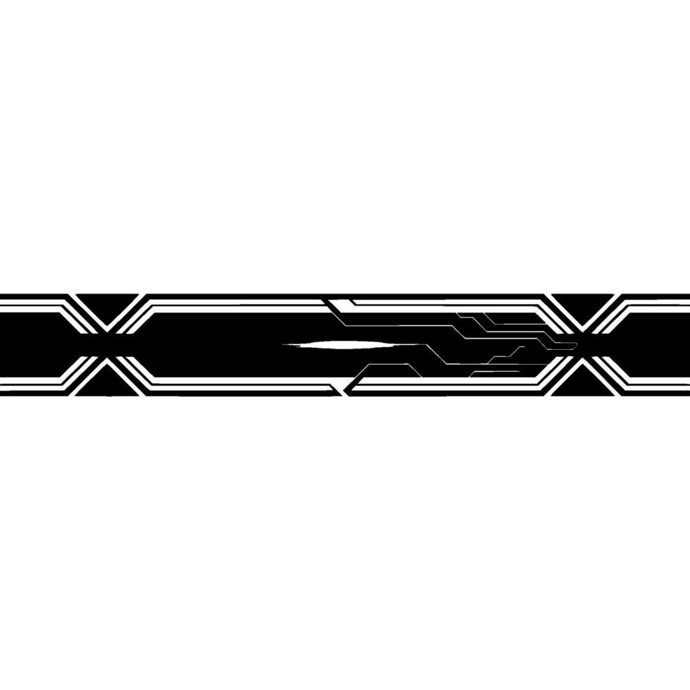 Futuristic Tech Element Black Stripe With Circuitry vector