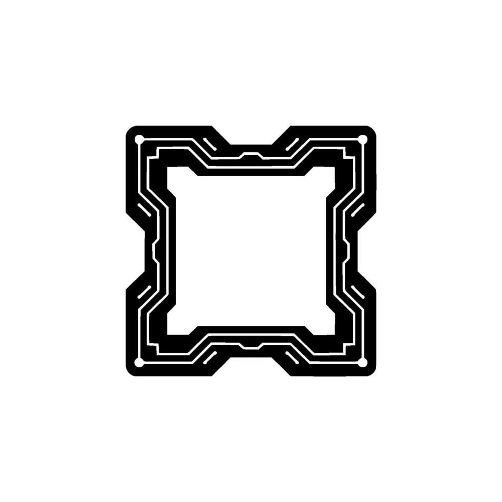 Futuristic Circuit Board Frame on White Background vector