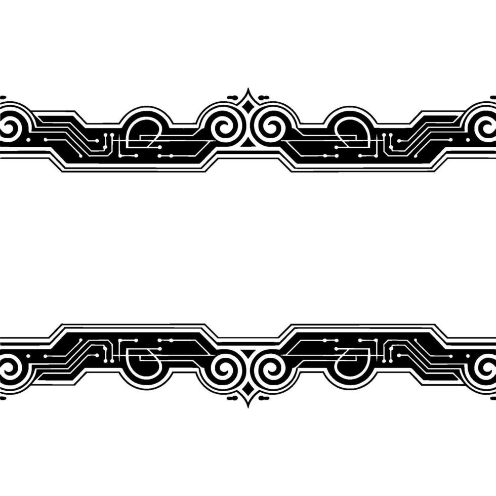 Tech Deco Border Elegant Circuit Board With Space for Text vector