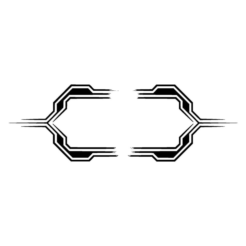 Futuristic Interface Element Black Frame on White Background vector