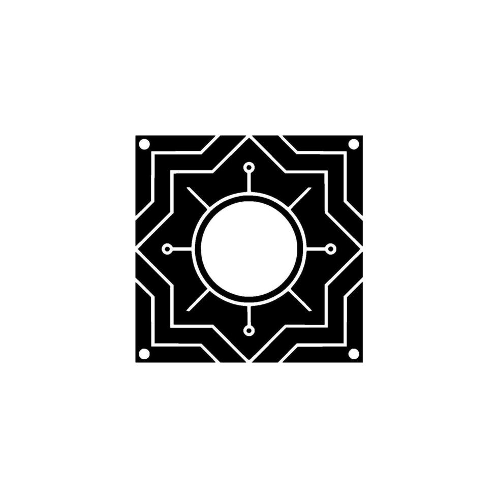 Geometric Black and White Starburst on White Background vector