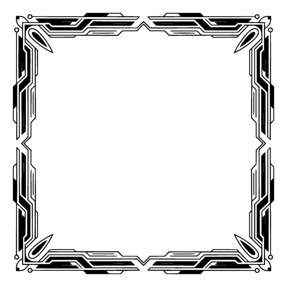 Art Deco Square Frame Geometric on Light Background vector