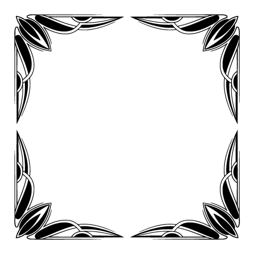 Art Deco Frame Black White Ornamental Border With Empty Space vector
