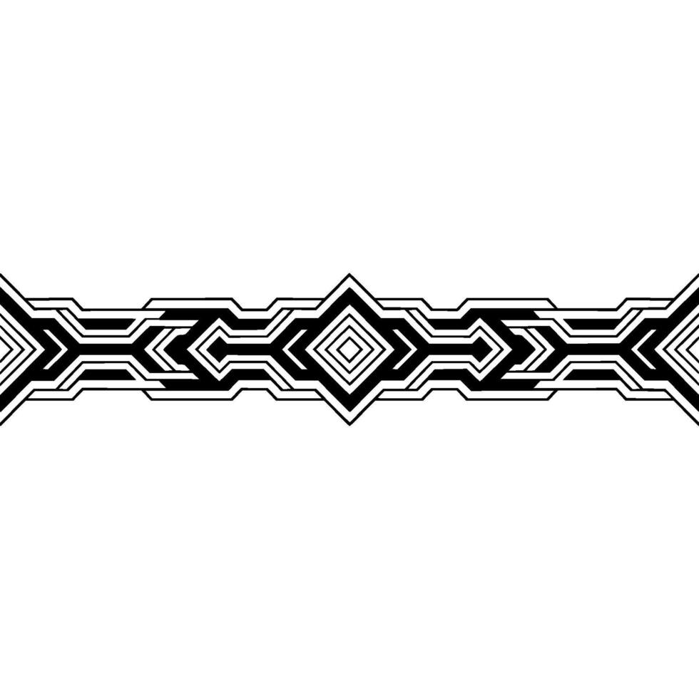 Abstract Geometric Border in Black and White vector