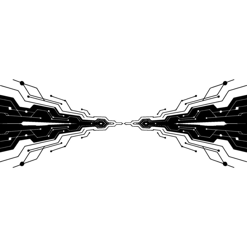 Abstract Black and White Circuit Board Technology Background vector