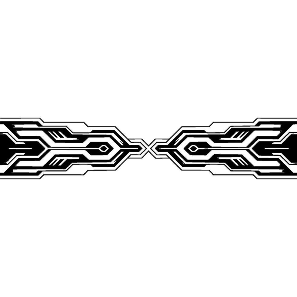 Futuristic Tech Abstract Symmetrical Circuit Pattern on Gradient Background vector