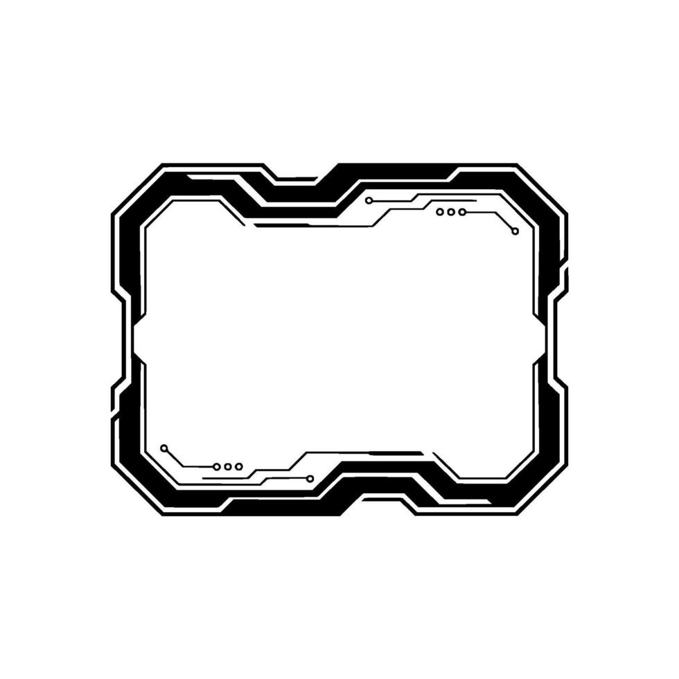 Tech Interface Frame Futuristic Border on Gradient Background vector