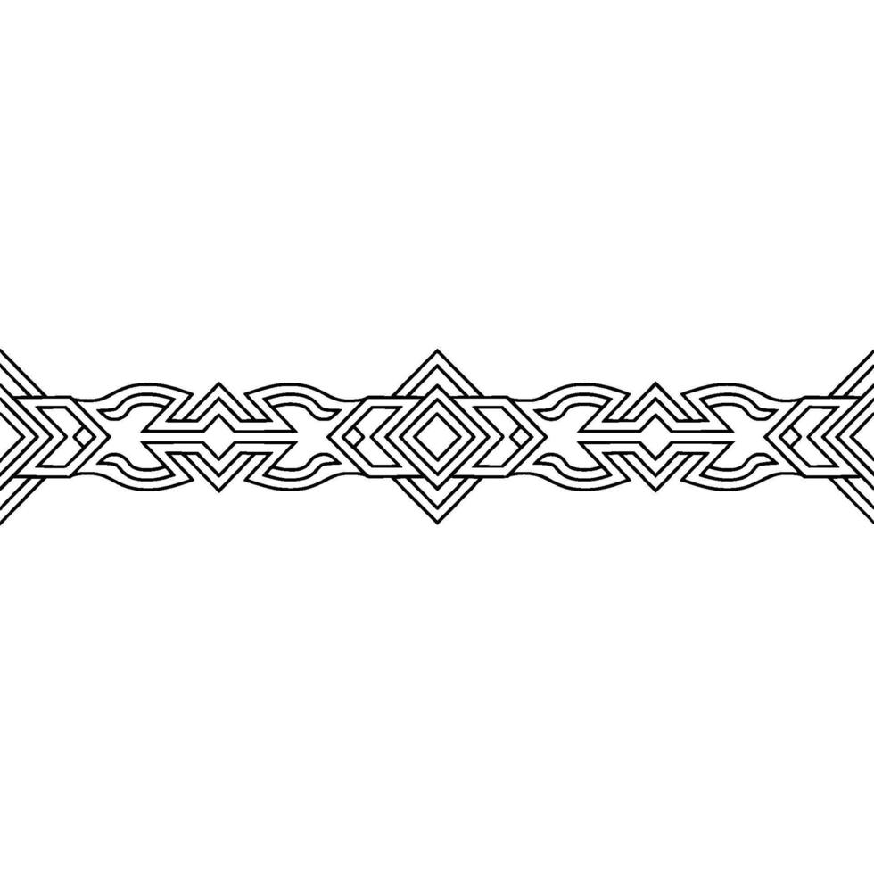 Geometric Border Black Lines on White Background vector