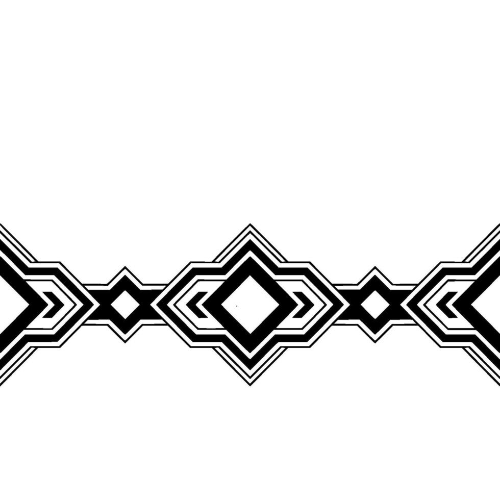 Geometric Border Pattern, Abstract Black and White vector