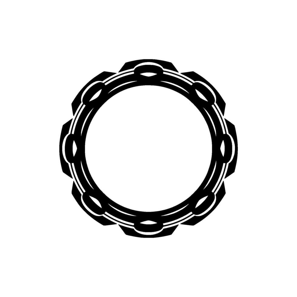 Minimalist Tambourine on Gradiant Background vector