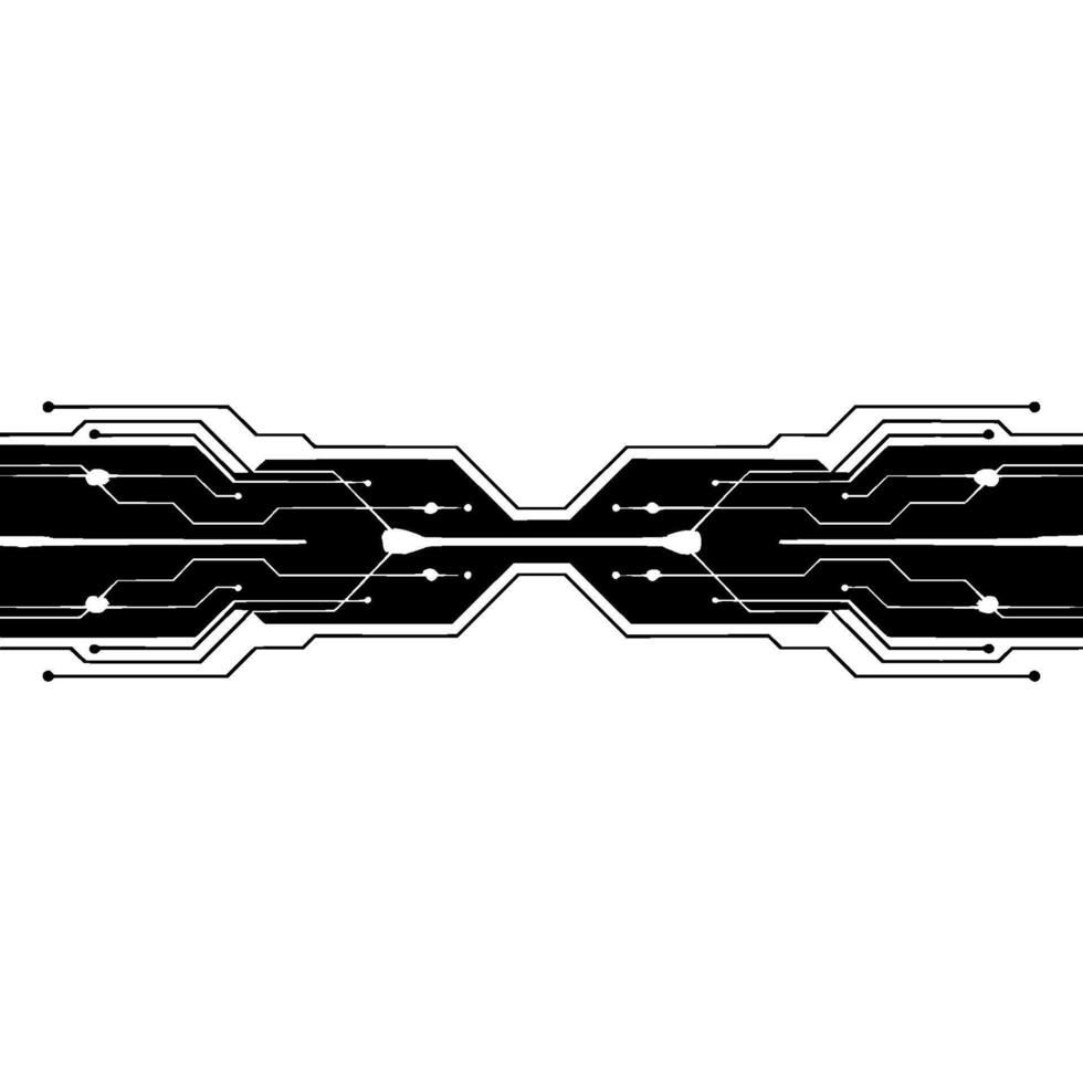 Futuristic Circuit Board With Glowing Elements vector