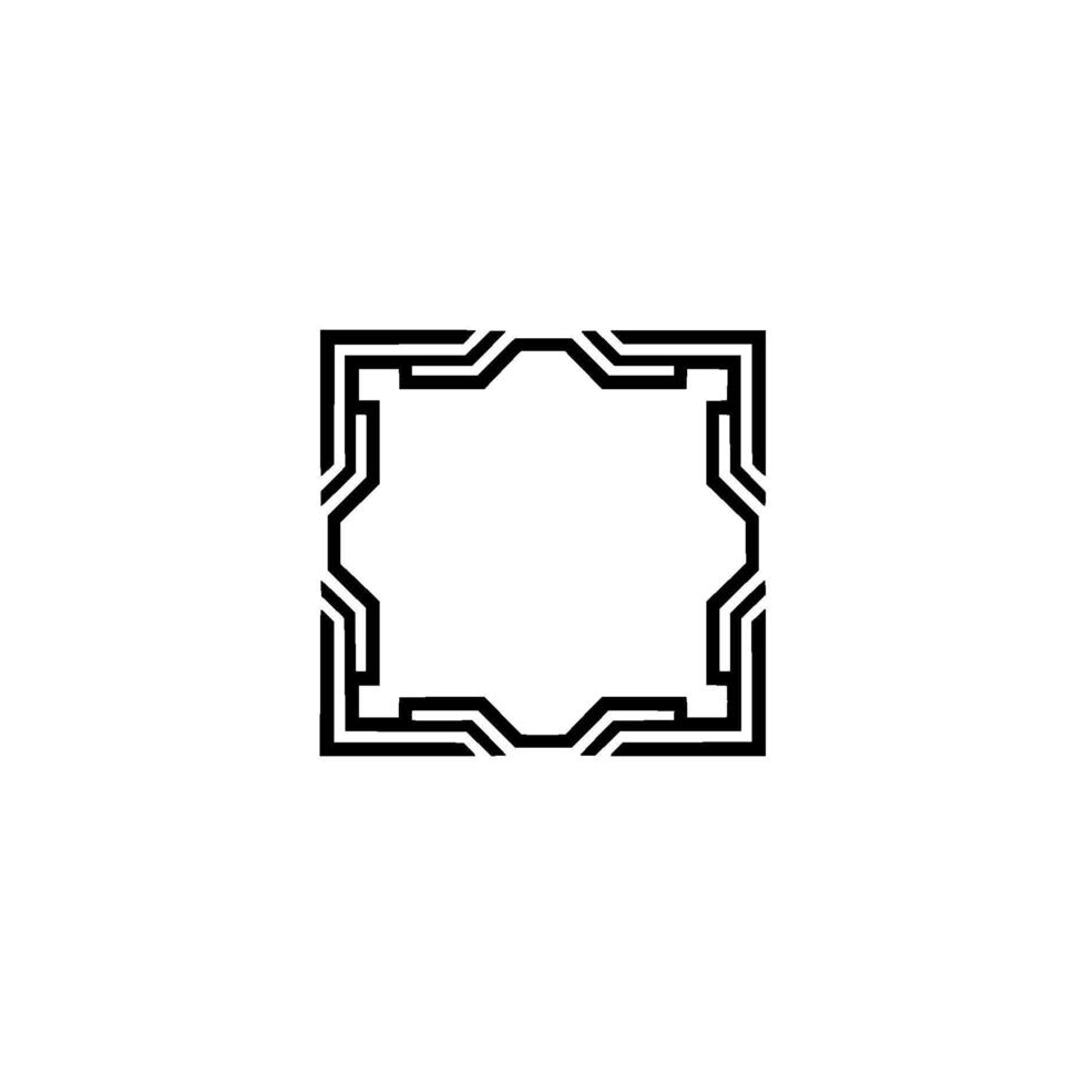 Elegant Geometric Frame With Light Effect on White Background vector