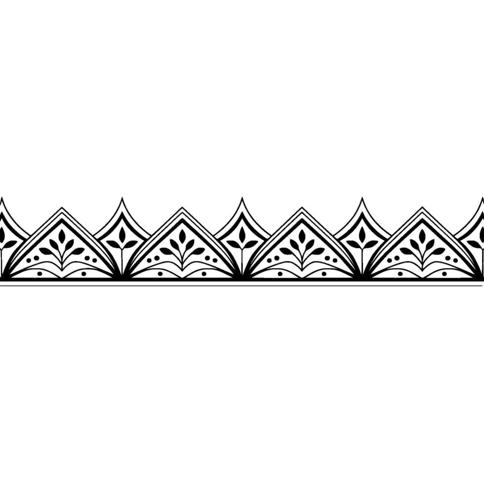Elegant Black White Ornamental Border on White Background vector