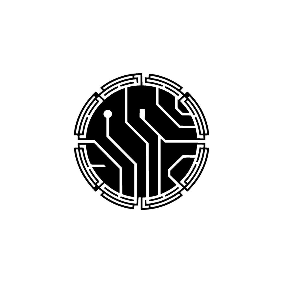 Circuit Board Abstract Black White Technology vector