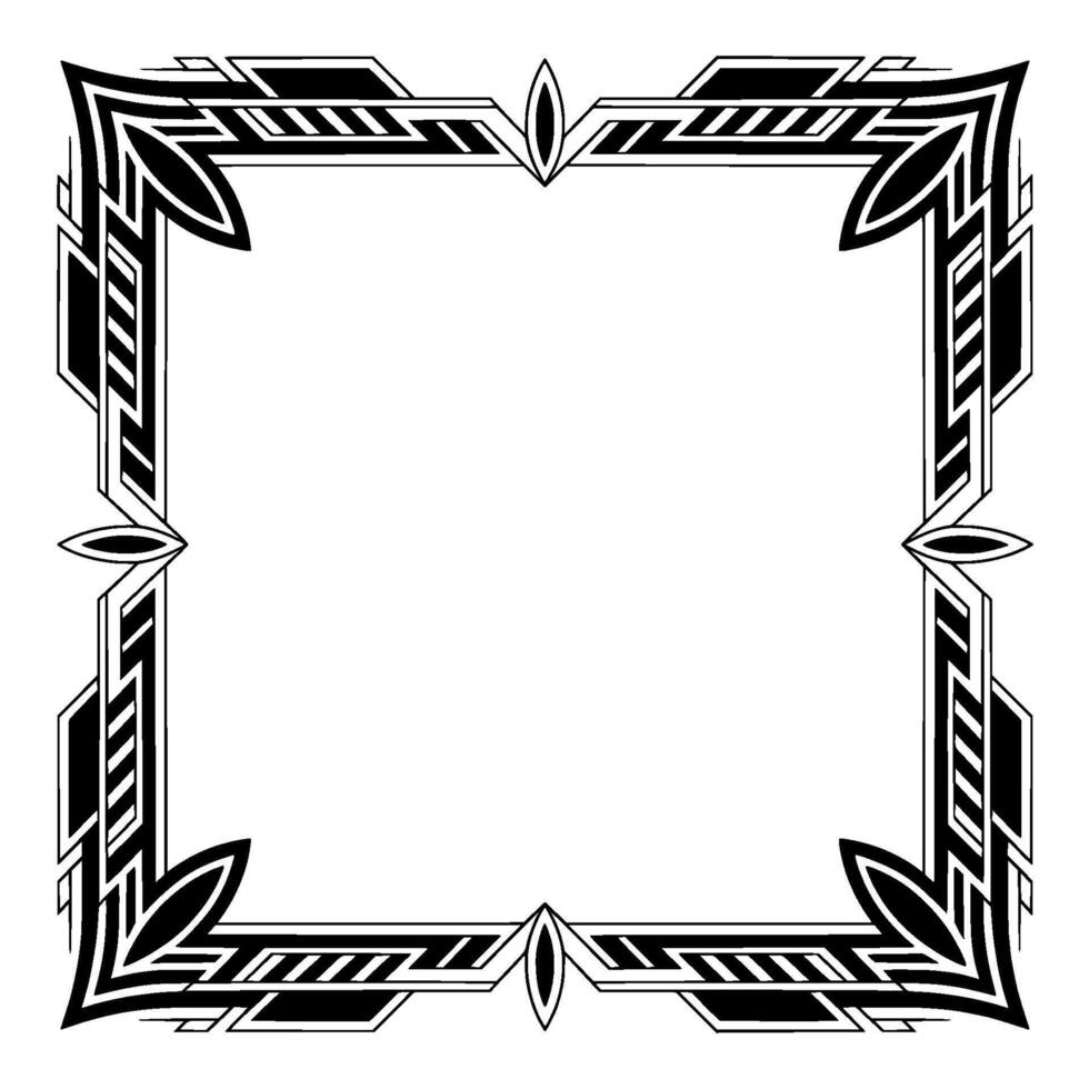 Deco Frame Elegant Black White Border, Geometric , Decorative Element vector