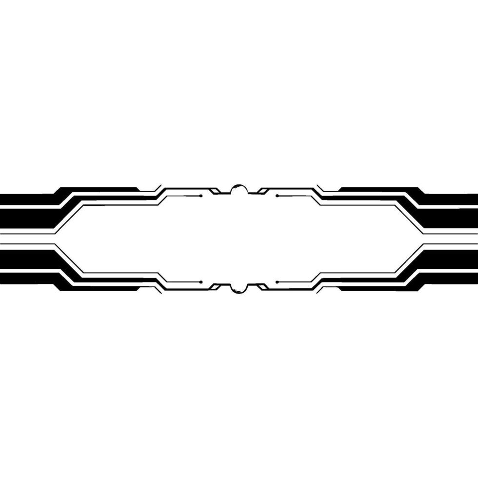 Tech Frame, Futuristic With Lines and Glowing Elements on White vector