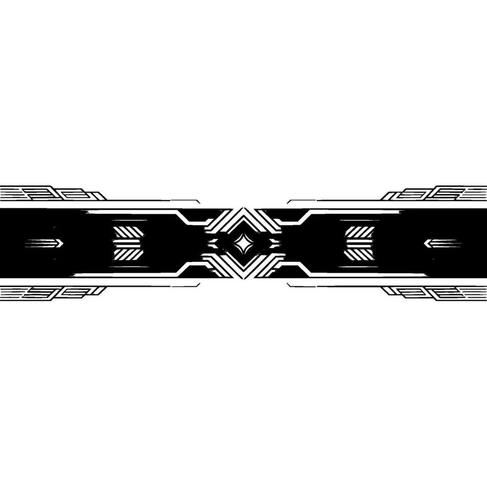 Abstract Tech Banner, Geometric Lines, Black and White vector