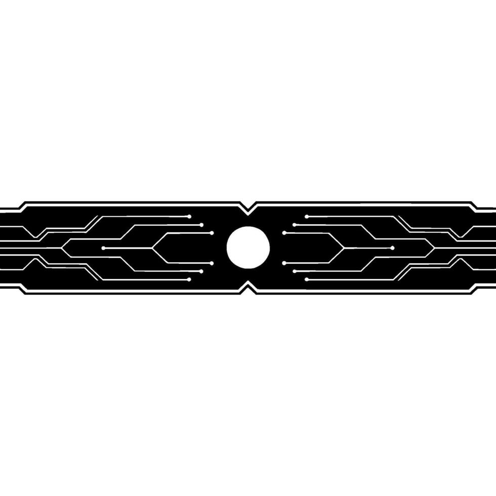 Tech Circuit Board With Glowing Orb, Minimalist vector