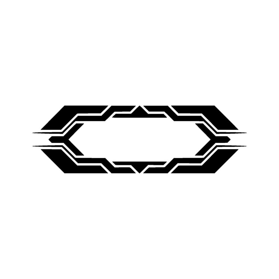 Futuristic Black Geometric Frame on White Background vector