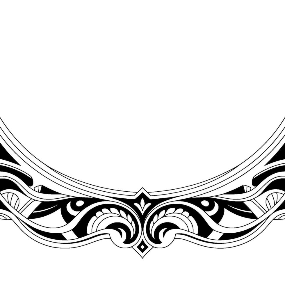 Elegant Black and White Ornamental Border on Gradiant Background vector