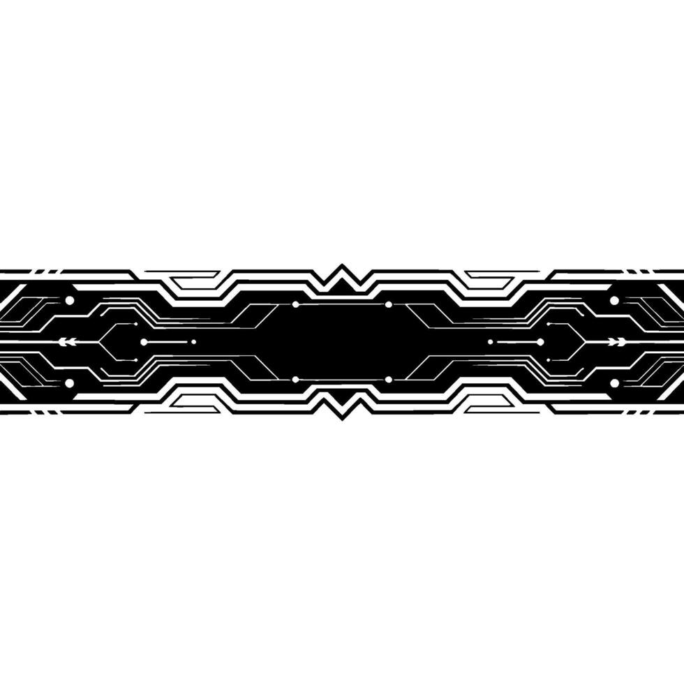 Abstract Circuit Board Banner Black and White Technology vector