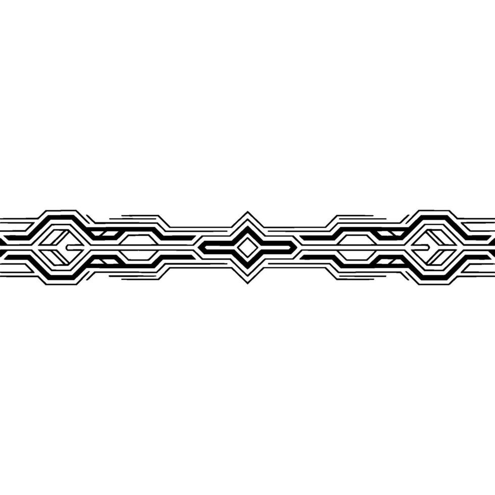 Modern Geometric Border, Tech , Black on White, Abstract vector