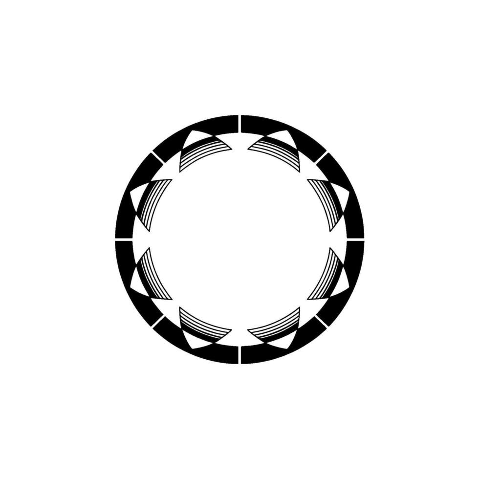 Geometric Circle Minimalist Black and White Pattern on Light Background vector