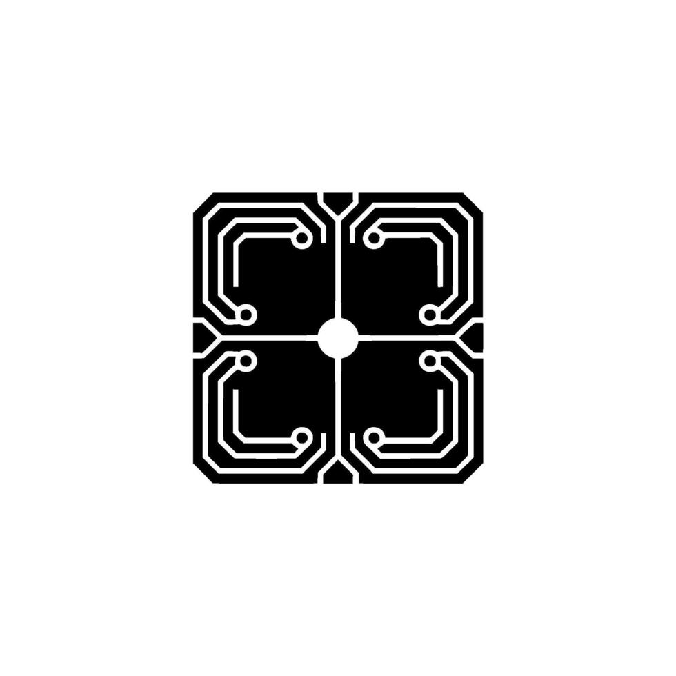 Abstract Tech Circuit Board Square , Modern Digital Concept vector