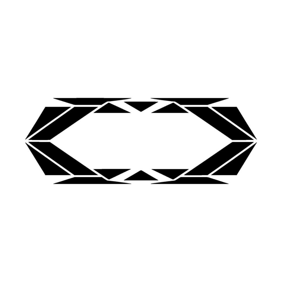 Geometric Black Oval Frame on White Background vector
