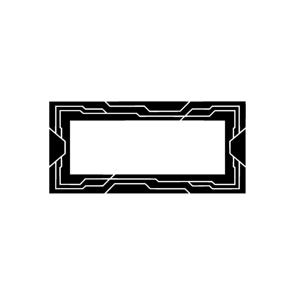 Geometric Tech Frame Black and White Element for vector