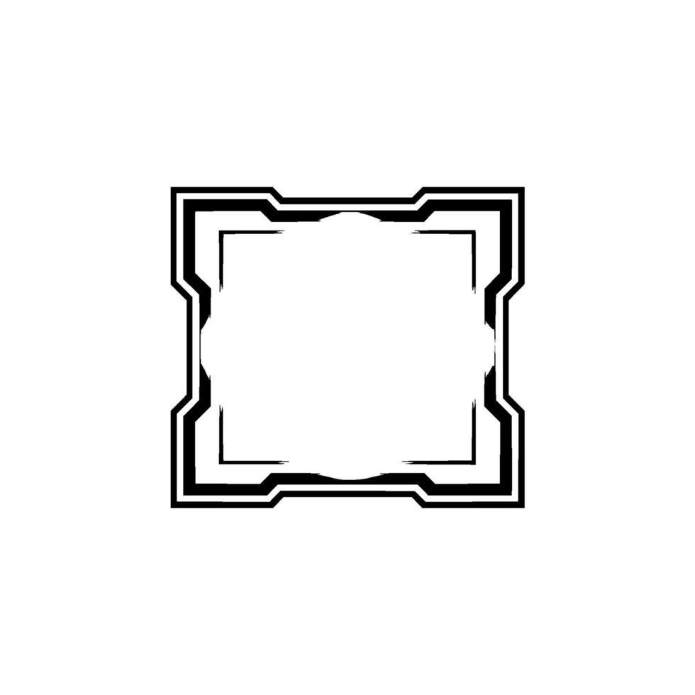 Futuristic Metallic Frame With Shadow Effect, Modern Abstract on White Background vector