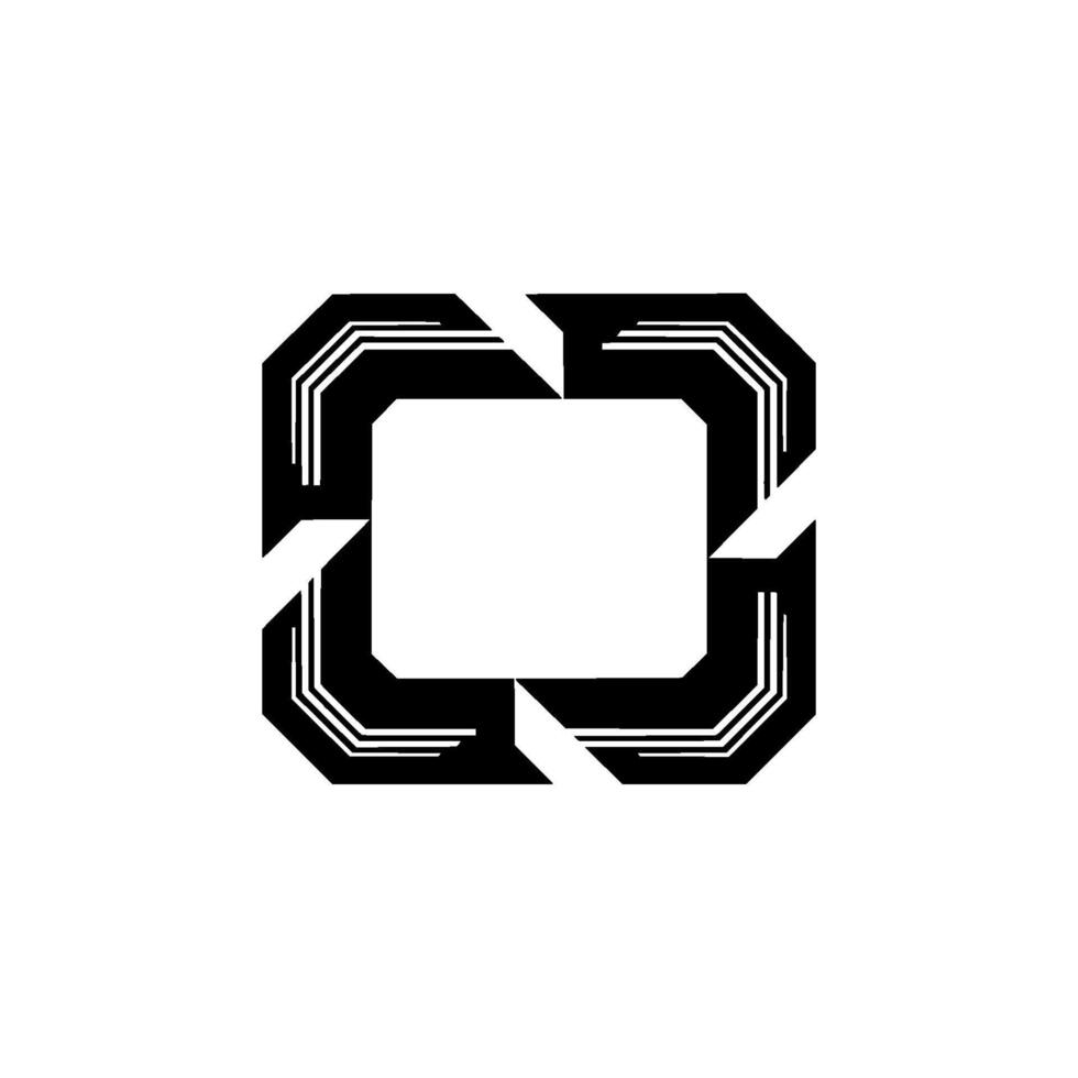Geometric Abstract Black and White Modern vector