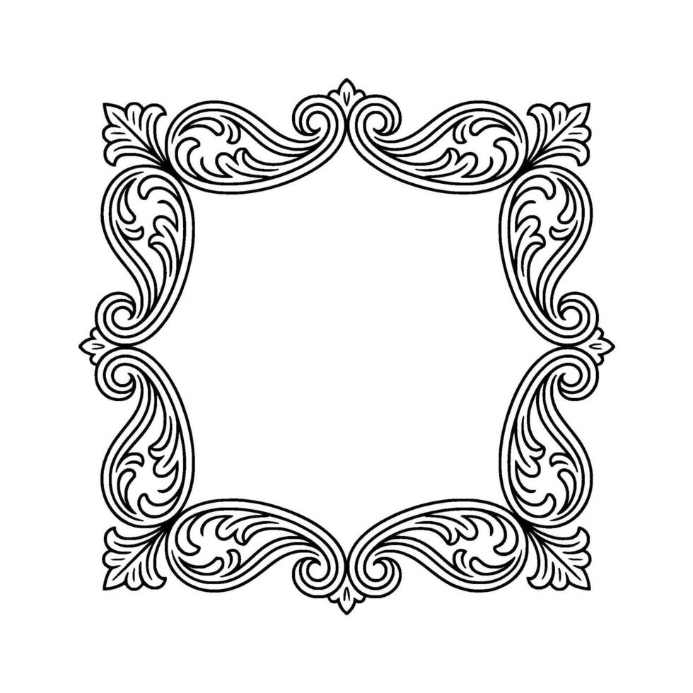 Elegant Black White Ornamented Frame for Invitations Elements vector